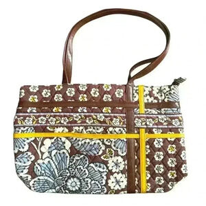 Vera Bradley Slate Blooms Zippidy Quilted Tote